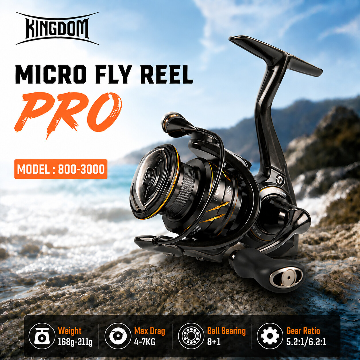 Abu Garcia Reel Max - Kingdom Micro Fly Pro Angelrolle, ultraleicht,
